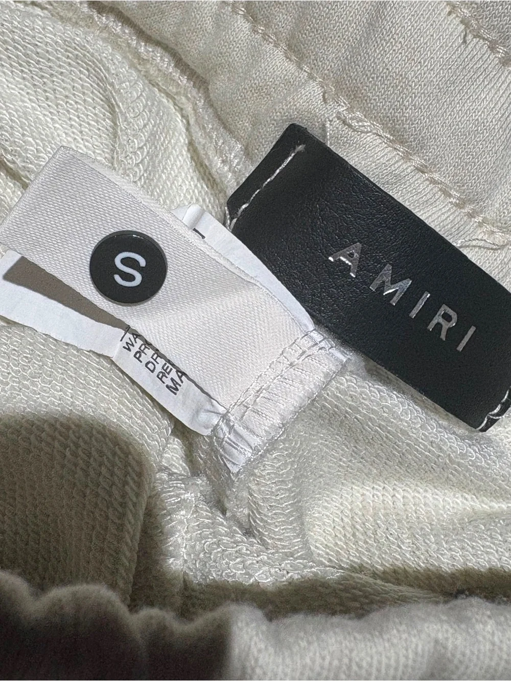 Amiri Mens Cream Shorts with Black Logo Brand New Mens Size Small